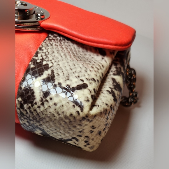 Henri bendel orange and snakeprint small crossbody shoulder bag - Picture 7 of 9
